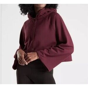 Athleta Sweater Women Extra Small Red Steady State Crop Sweatshirt Top